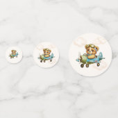 テディベア飛行機パイロットベビーシャワー コンフェッティ (裏面)