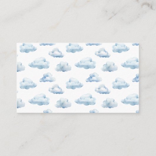 テディベア飛行機男の赤ちゃんおむつラッフルカード エンクロージャーカード (裏面)