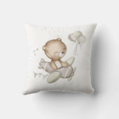 テディベア飛行機赤ちゃんシャワー枕 クッション (裏面)