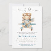 テディベア飛行機 | Baby Shower by Mail 招待状 (正面)