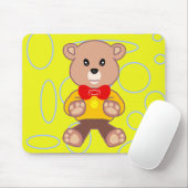 テディベア黄色の幾何学円ループマウスパッド マウスパッド (マウス)