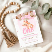 テディベア1stガールベアをテーマにした誕生日 招待状