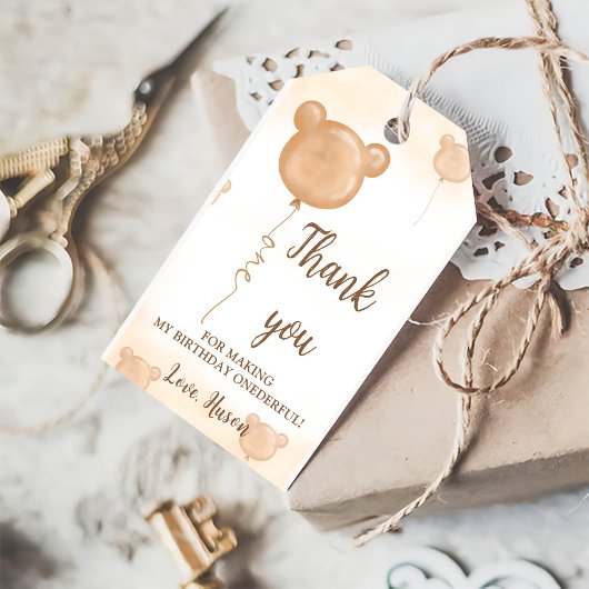 テディベア1stバースデーサンチギューラベル ギフトタグ