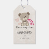 テディベア1stバースデーピンクギフトラベル ギフトタグ (裏面)