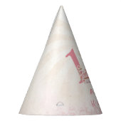 テディベア1stバースデーピンクバルーン紙 パーティーハット (左)