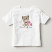 テディベア1stバースデーピンク幼児Tシャツ トドラーTシャツ (正面)