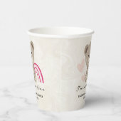 テディベア1stバースデーピンク紙カップ 紙コップ (右)