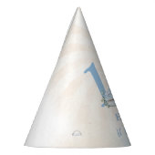 テディベア1stバースデーブルーバルーン紙 パーティーハット (左)