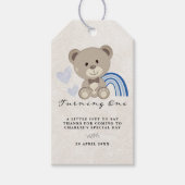 テディベア1stバースデーブルー ギフトタグ (正面)