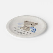 テディベア1stバースデーブルー ペーパープレート (アングル)