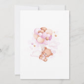 テディベア1stバースデーベアーYファースト・ガールズピンク 招待状 (裏面)