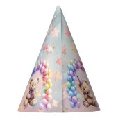 テディベア1st誕生日バルーンカラフルー パーティーハット (裏面)