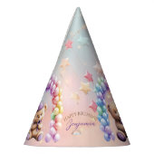 テディベア1st誕生日バルーンカラフルー パーティーハット (左)