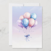 テディベア1st誕生日バルーンカラフルー 招待状 (裏面)