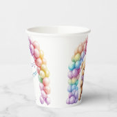 テディベア1st誕生日バルーンカラフルー 紙コップ (左)