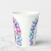 テディベア1st誕生日バルーンカラフルー 紙コップ (右)