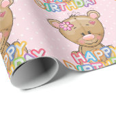 テディベア1st誕生日パーティー ラッピングペーパー (ロールコーナー)