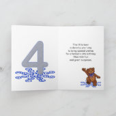テディベア4歳の誕生日 カード (内部)