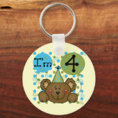 テディベア4th誕生日Tシャツとギフト キーホルダー (正面)