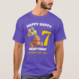 テディベア7歳の誕生日おめでとう パパ Tシャツ