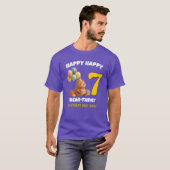 テディベア7歳の誕生日おめでとう パパ Tシャツ (正面フル)