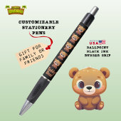 テディベア、かわいい野生動物ウッドランドアニマルブラック🐻 ボールペン
