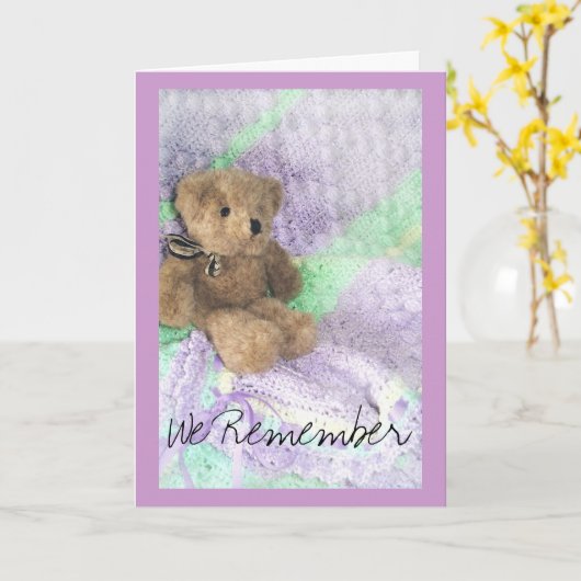 テディベア・アフターケア カード (黄色い花)