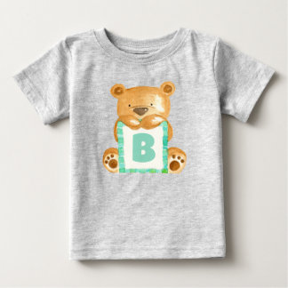 テディベア オリジナル モノグラム 水彩 ベビーTシャツ