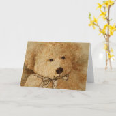 テディベア カード (黄色い花)
