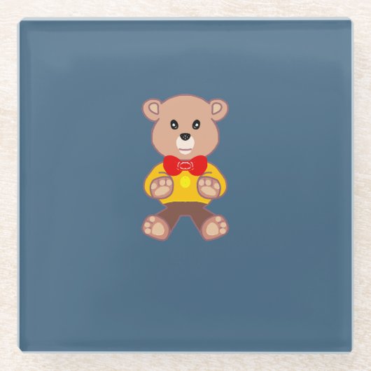 テディベア ガラスコースター (正面)