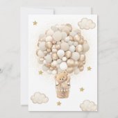 テディベア キュート ボーホー 誕生児別れ 招待状 (裏面)