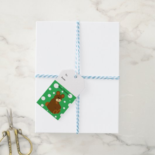 テディベア ギフトタグ (より糸付き)