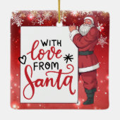 テディベア&ギフト付きテニスクリスマスオーナメント セラミックオーナメント (裏面)