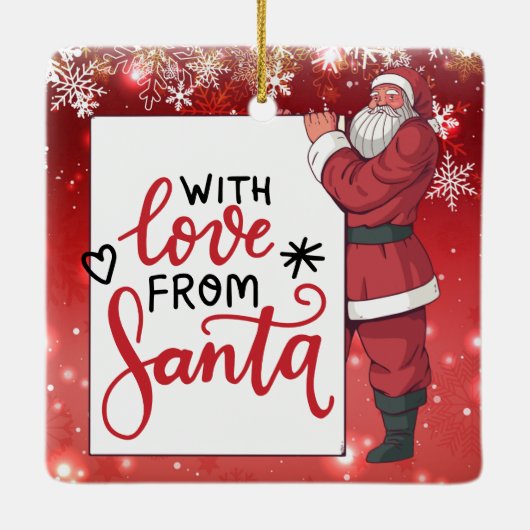 テディベア&ギフト付きテニスクリスマスオーナメント セラミックオーナメント (裏面)