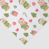 テディベア、クリスマスツリーとオーナメント 薄葉紙 (詳細)