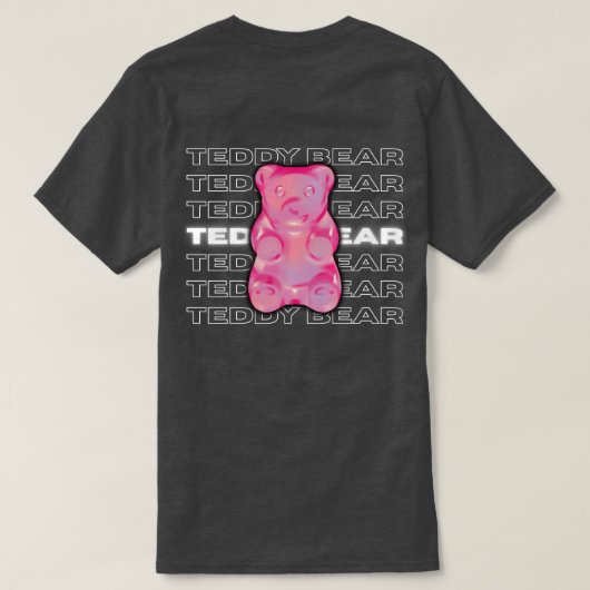 テディベア グラフィック ストリートウェア Tシャツ (デザイン裏面)