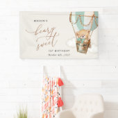 テディベア、グリーンバルーン、第1回誕生日歓迎 横断幕 (インサイチュ)