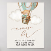 テディベア、グリーンホットエアバルーン桃佐バー ポスター (正面)