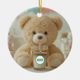 テディベア コーヒー 2025 クリスマス セラミックオーナメント