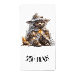 テディベア.ゴースト.トリックまたは治療 ラベル