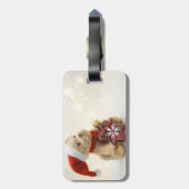 テディベア、サンタハット、クリスマスオーナメント ラゲッジタグ (裏面縦)