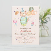 テディベア サージブリーン ビアリー 2歳の誕生日 招待状 (スタンド正面)