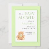 テディベア シャワー 招待状 (正面)