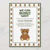 テディベア　ジェンダーニュートラル　ミニマル　ベイビーシャワー 招待状 (正面)