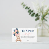 テディベア·ジェンダー·リビールおむつ·ラッフル エンクロージャーカード (スタンド正面)