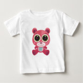 テディベア – スターアイピンク ベビーTシャツ (正面)