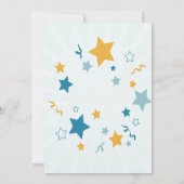 テディベア、スターズクラウドムーンバルーンベビーシャワー 招待状 (裏面)