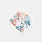 テディベア&スターベビーシャワーカスタム スタンダードカクテルナプキン (角)