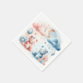 テディベア&スターベビーシャワーカスタム スタンダードカクテルナプキン (角)