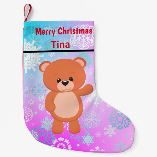 テディベア スモールクリスマスストッキング (正面)